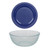 Pyrex (1) 7404 4.5qt Sculpted Glass Mixing Bowl & (1) 7404-PC 4.5qt Blue Lid Made In USA