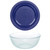 Pyrex (1) 7404 4.5qt Sculpted Glass Mixing Bowl & (1) 7404-PC 4.5qt Blue Lid Made In USA