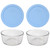 Pyrex 7201 4-Cup Round Glass Food Storage Bowl w/ 7201-PC Blue Cornflower Lid Cover (2-Pack)