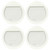 Pyrex Ultimate OV-7402 Round Glass and White Silicone Food Storage Replacement Lid (4-Pack)