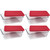 Pyrex 7211 6-Cup Rectangle Glass Food Storage Dish w/ 7211-PC Red Lid Cover (4-Pack)