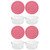 Pyrex (4) 7203 7-Cup Clear Glass Bowls & (4) 7402-PC Retro Pink Pantone Plastic Lids - Made in the USA