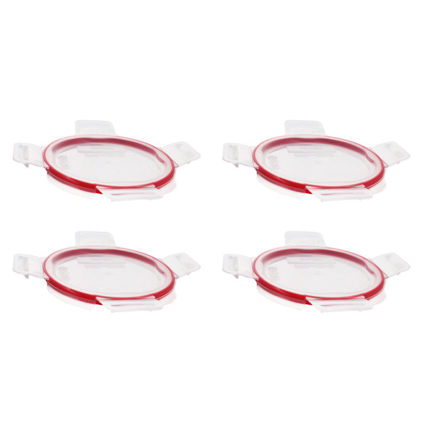 Pyrex 1133453 7201R-PC 4 Cup Freshlock Clear Plastic Lid with Red Gasket (4-Pack)