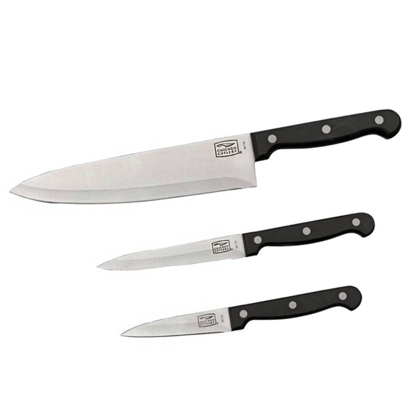 Chicago Cutlery Essentials 3-Piece Stainless Steel Knife Set  for Food Preparation