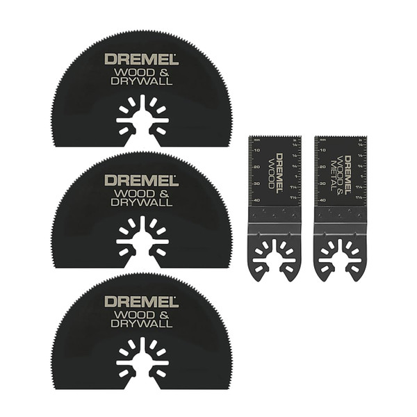 5-Piece Black Oscillating Tool Cutting Blade Assortment Kit