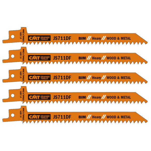 CMT JS711DF-5 (5-Pack) 6 TPI Bi-metal Saw Blades for Reciprocating Saws