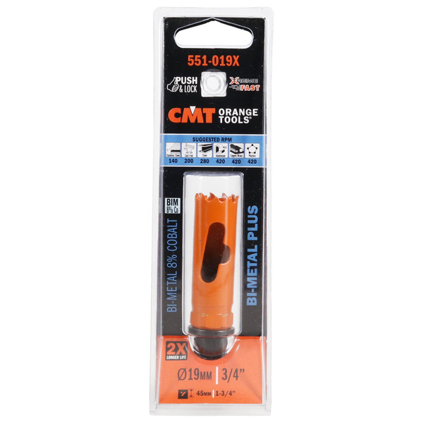 CMT 551-019X Bi-metal Plus Hole Saw 3/4in