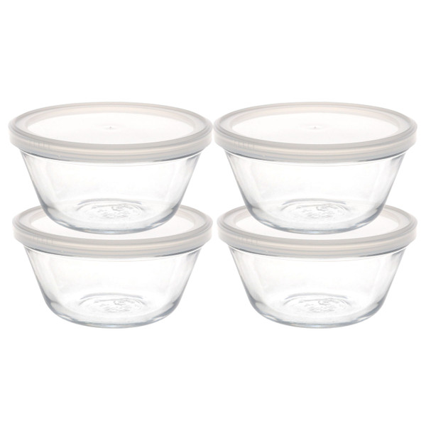 Anchor Hocking 6-Ounce Custard Cups with Plastic Lids (4-Pack)