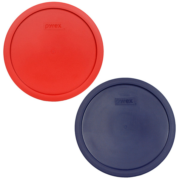Pyrex 7403-PC 10-Cup Blue & Poppy Red Replacement Lids