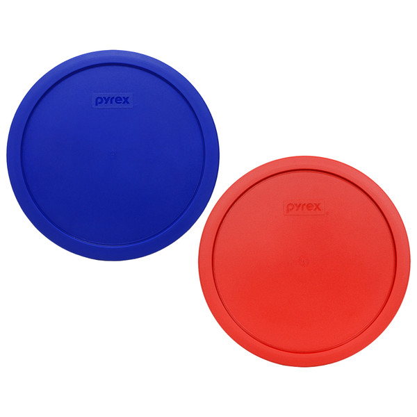 Pyrex 7403-PC 10-Cup Cadet Blue & Poppy Red Replacement Lids