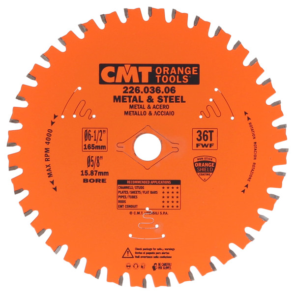 CMT 226.036.06 6-1/2in T36 Finish Blade for Medium and Thick Metal