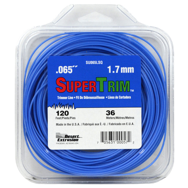 SuperTrim SU065LSQ 0.065" x 120' Blue String Trimmer Line, Made in USA