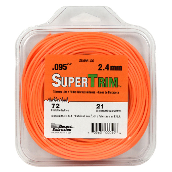 SuperTrim SU095LSQ 0.095" x 72' Orange Commercial Trimmer Line, Made in USA