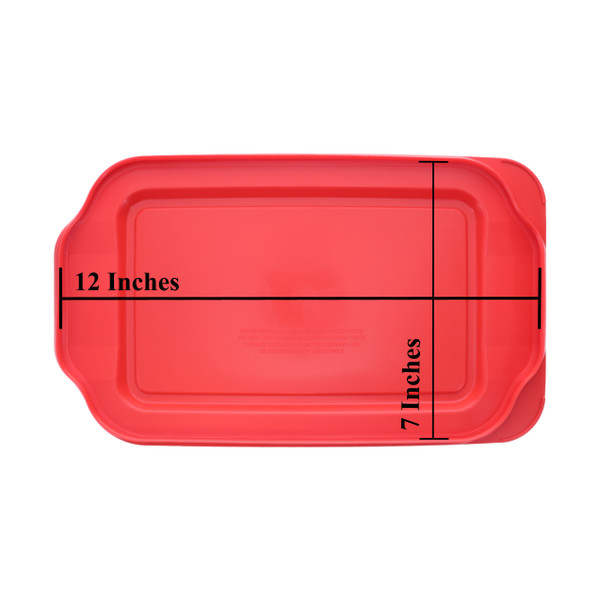 Pyrex 232-PC Red Rectangle Plastic Food Storage Replacement Lid Cover, Made in USA