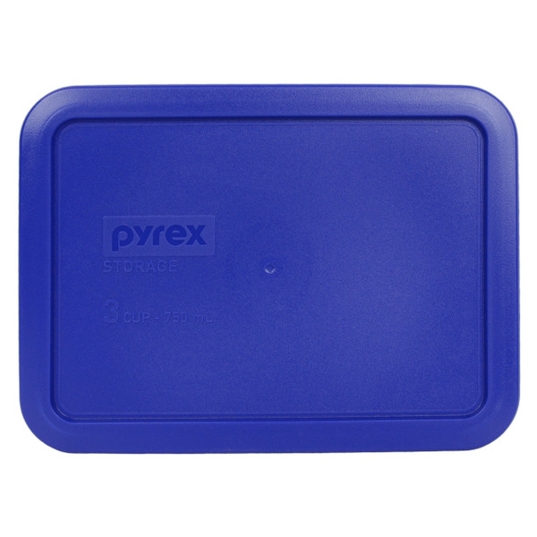 Pyrex 7210-PC 3 Cup Cadet Blue Rectangle Plastic Storage Lid