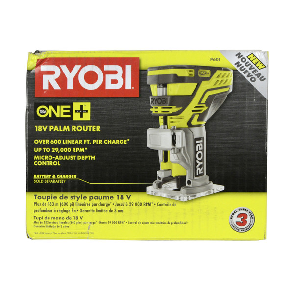 Ryobi P601 18V ONE+ Cordless Lithium-Ion Palm Router, Tool Only