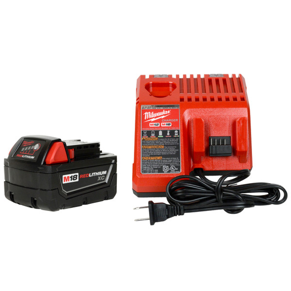 Milwaukee 48-59-1812 M12/M18 Charger & (1) 48-11-1828 18V 3.0Ah Battery