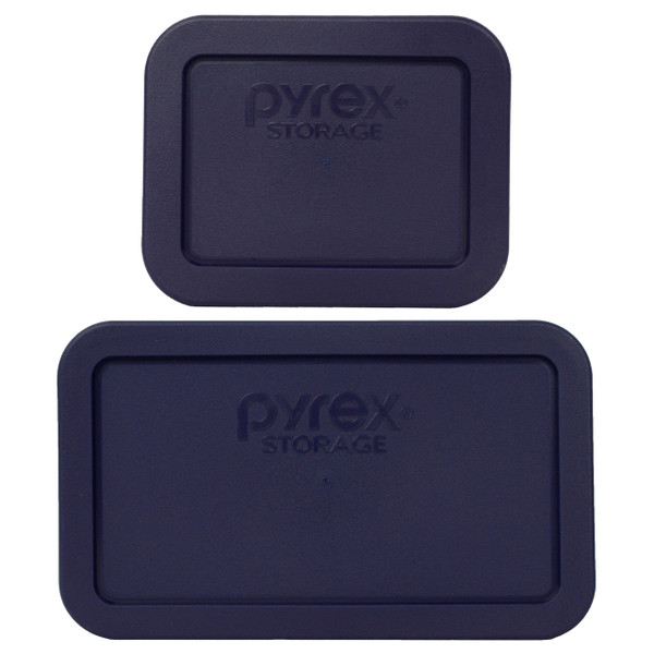 Pyrex 7213-PC and 7214-PC Dark Blue 1.9 Cup and 4.8 Cup Rectangle Plastic Replacement Lids