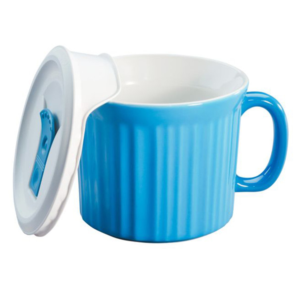 Corningware 1114682 20 oz Light Blue Meal Mug with Lid