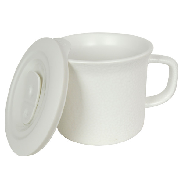 Corningware 1127557 20 oz Hammered White Meal Mug with Lid