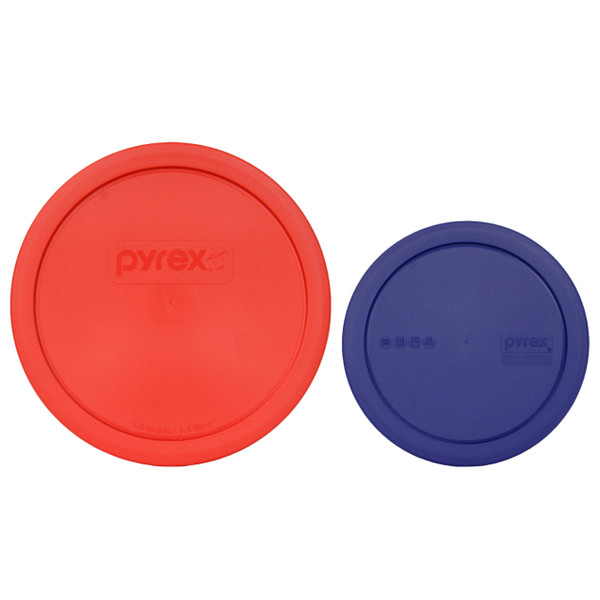 Pyrex 323-PC Red and 322-PC Blue Plastic Storage Replacement Lid Covers