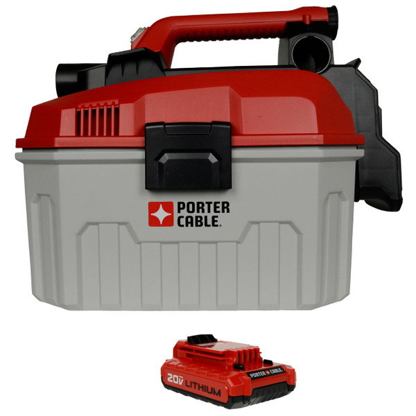 Porter Cable PCC795 20V 2gal Wet/Dry Vacuum w/ (1) PCC682 20V 2.0Ah Battery Pack