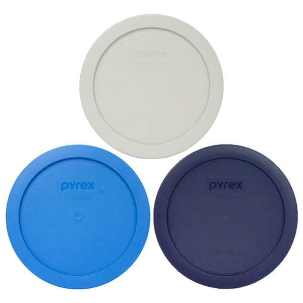 Pyrex 7201-PC Sleek Silver, 7201-PC Marine Blue, 7201-PC Blue Food Storage Replacement Lid Covers