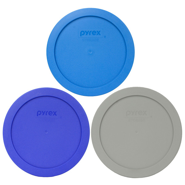 Pyrex 7201-PC Marine Blue, 7201-PC Jet Gray, 7201-PC Sapphire Blue Food Storage Replacement Lid Covers