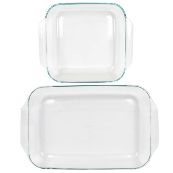 Pyrex 233 3Qt & 222 2Qt Clear Glass Baking Dishes