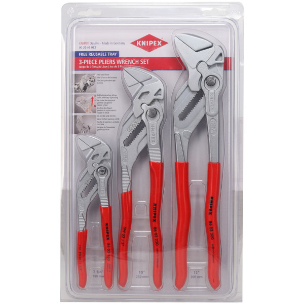 Knipex 00 20 06 US2 3-Piece Multi-Purpose Plier Wrench Set