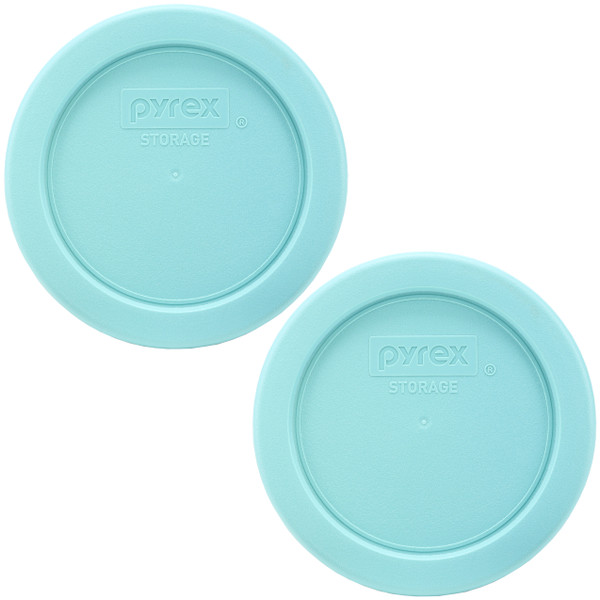 Pyrex 7202-PC Jade Dust Green Round Plastic Food Storage Replacement Lid Cover (2-Pack)