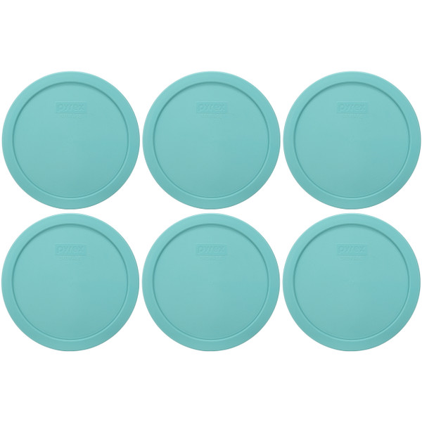 Pyrex 7402-PC Jade Dust Green Round Plastic Food Storage Replacement Lid Cover (6-Pack)