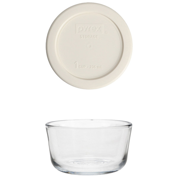 Pyrex 7202 1-Cup Glass Bowl & 7202-PC Sour Cream Lid