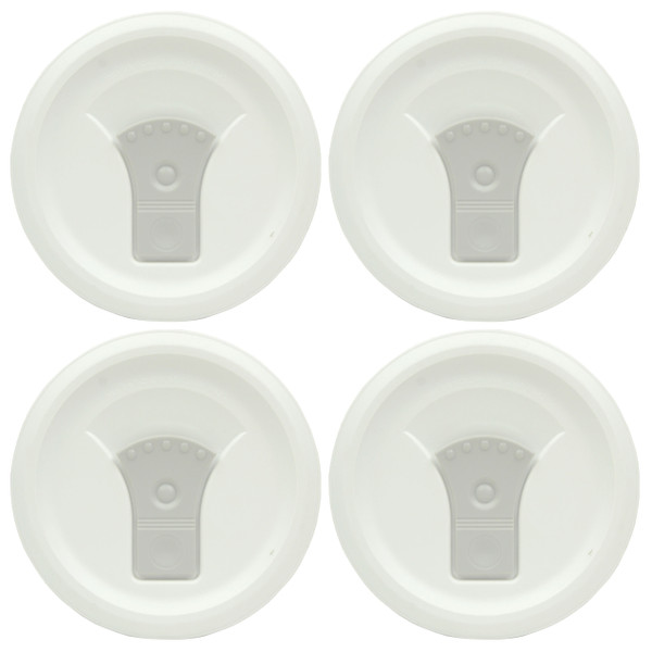 Corningware FM-22 1123827 20oz French White W/Truffle Grey Tab Round Mug Pop-Ins Vented Lid (4-Pack)