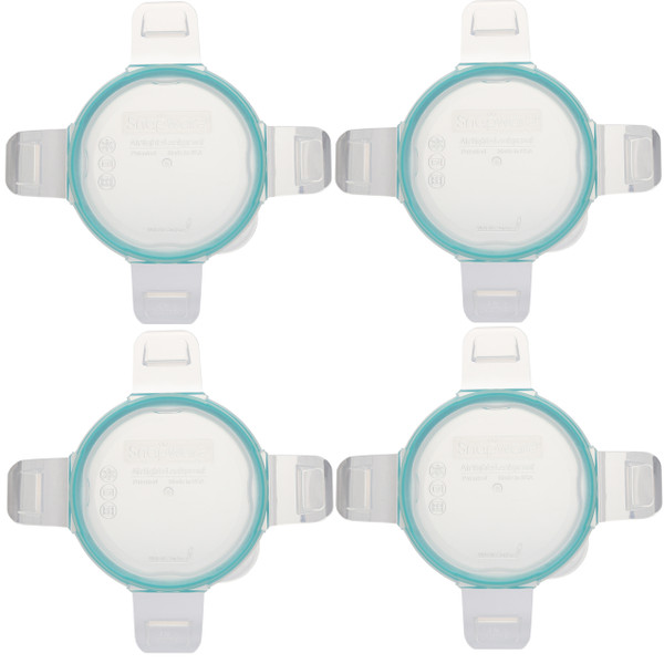 Snapware 7202R  Clear Total Solutions Lids with Teal Blue Gaskets - 4 Pack