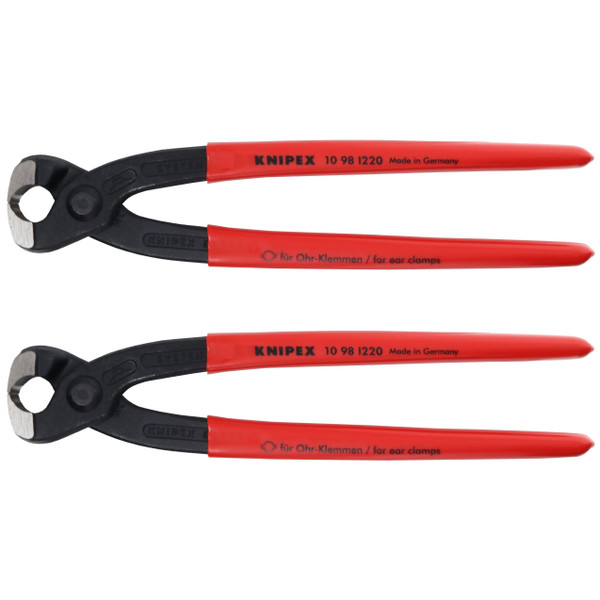 Knipex 10 98 I220 8.75in Front Jaw Ear Clamp Pliers (2-Pack)