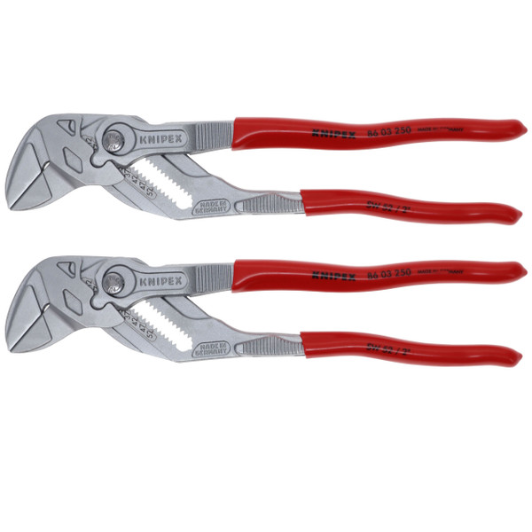 Knipex 86 03 250 10 in Straight Smooth Jaw Wrench and Pliers (2-Pack)