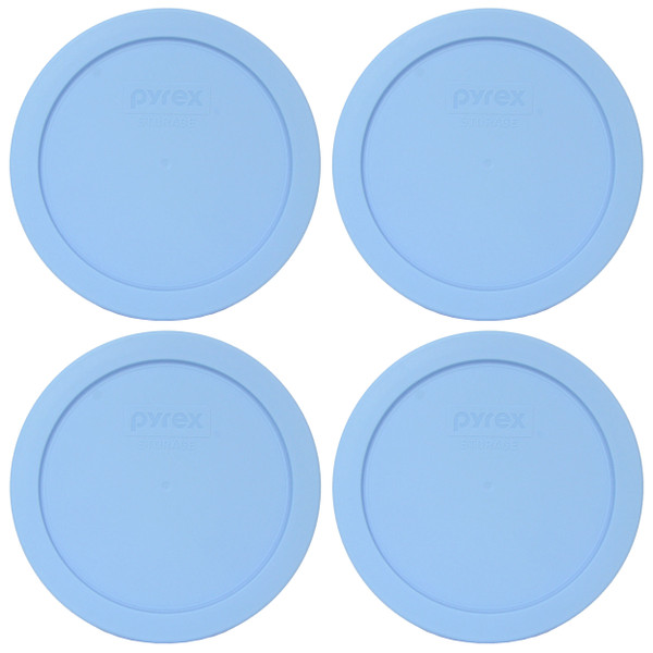 Pyrex 7201-PC Blue Cornflower Round Plastic Replacement Lid Cover (4-Pack)