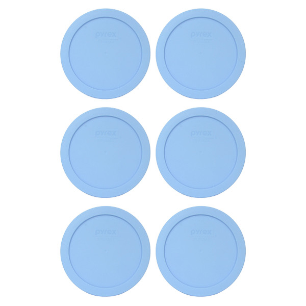 Pyrex 7201-PC Blue Cornflower Round Plastic Replacement Lid Cover (6-Pack)