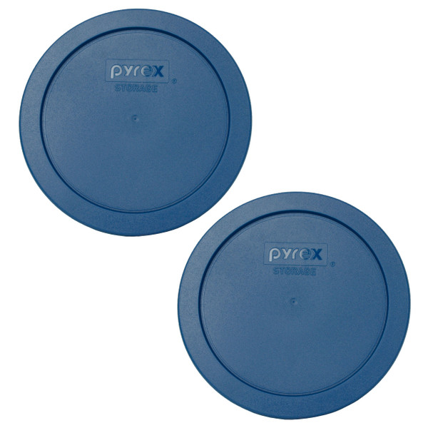 Pyrex 7201-PC Blue Spruce Round Plastic Food Storage Replacement Lid Cover (2-Pack)