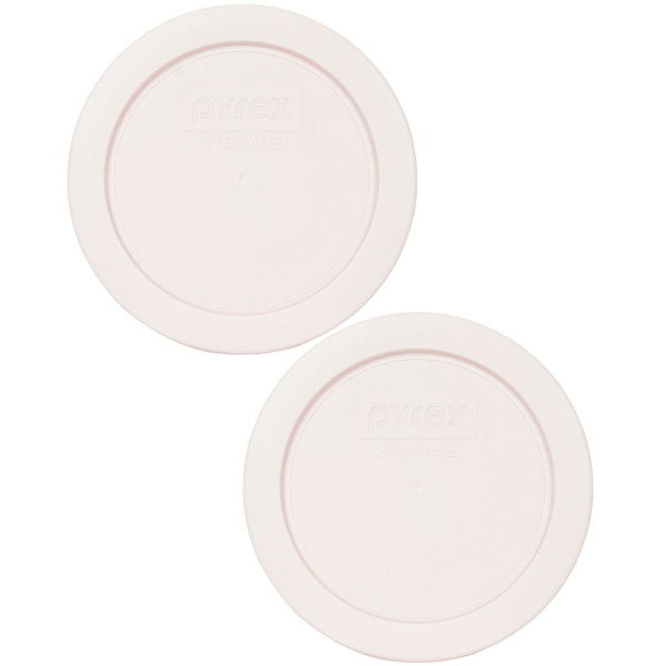 Pyrex 7200-PC Nouveau Pink Round Plastic Food Storage Replacement Lid Cover (2-Pack)