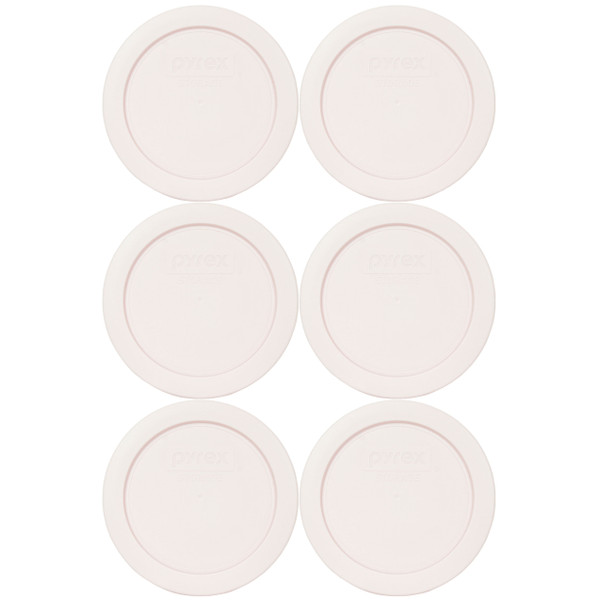 Pyrex 7200-PC Nouveau Pink Round Plastic Food Storage Replacement Lid Cover (6-Pack)