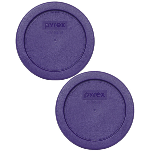 Pyrex 7202-PC Plum Purple Round Plastic Food Storage Replacement Lid Cover (2-Pack)