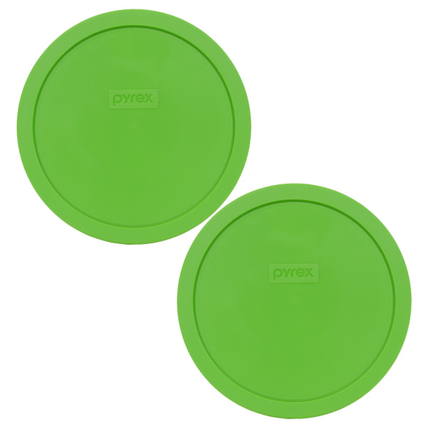 Pyrex 7402-PC Green Round Plastic Food Storage Replacement Lid Cover (2-Pack)