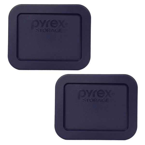 Pyrex 7213-PC Dark Blue Rectangle Plastic Food Storage Replacement Lid (2-Pack)