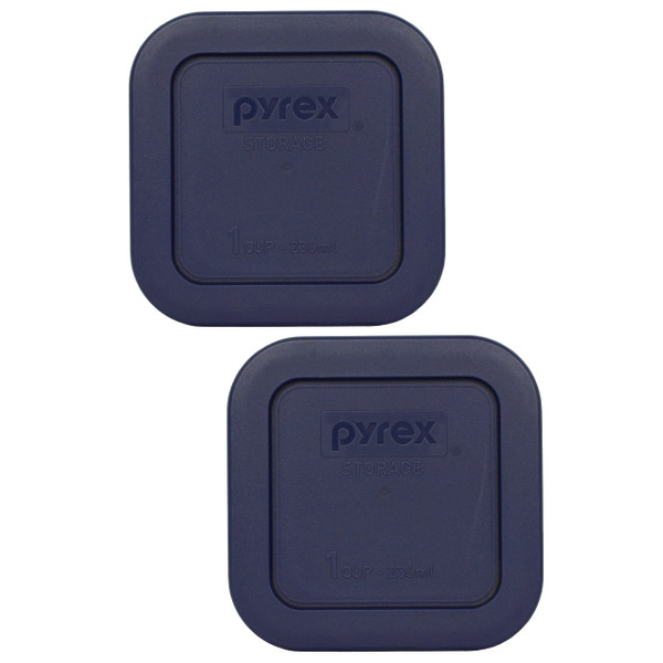 Pyrex 8701-PC Simply Store Square Blue Plastic Food Storage Replacement Lid (2-Pack)