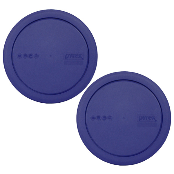 Pyrex 322-PC Blue Round Food Storage Bowl Replacement Plastic Lid (2-Pack)