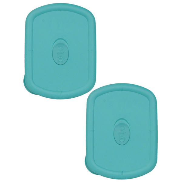 Pyrex Pro 8212-VPC Turquoise Oblong Vented Food Storage Replacement Lid (2-Pack)