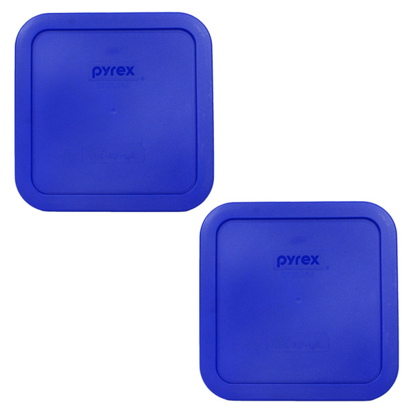 Pyrex 8704-PC Simply Store Cadet Blue Square Plastic Food Storage Replacement Lid (2-Pack)