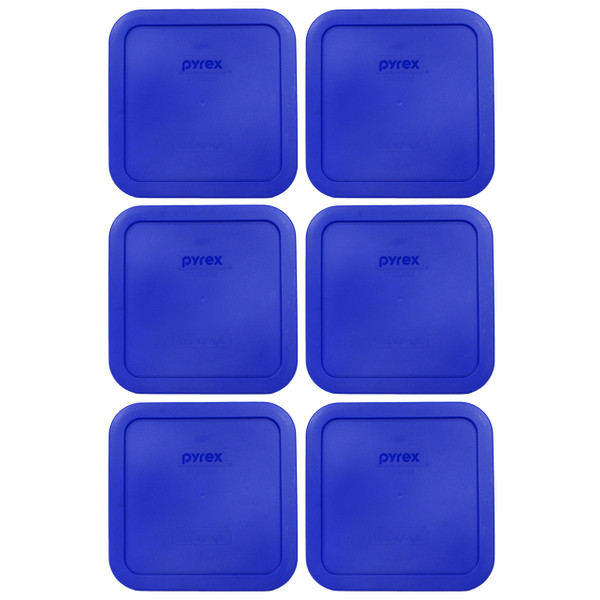 Pyrex 8704-PC Simply Store Cadet Blue Square Plastic Food Storage Replacement Lid (6-Pack)